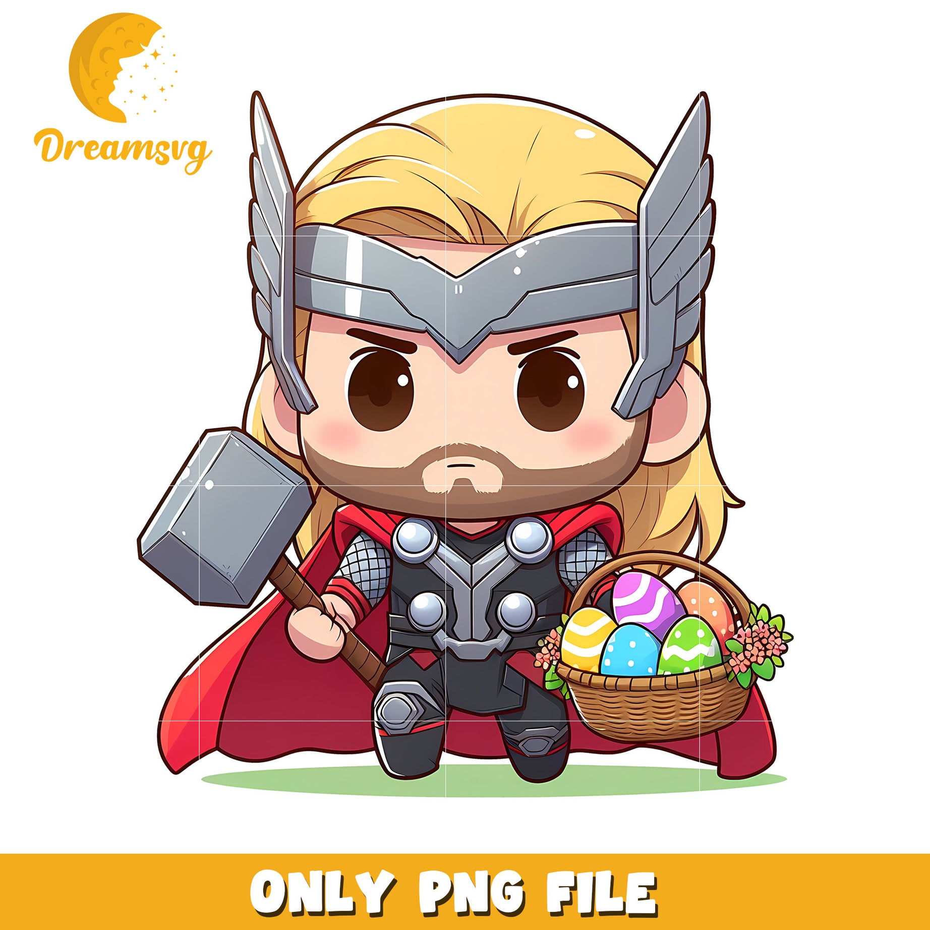 Chibi thor on easter day png, easter day png, marvel png