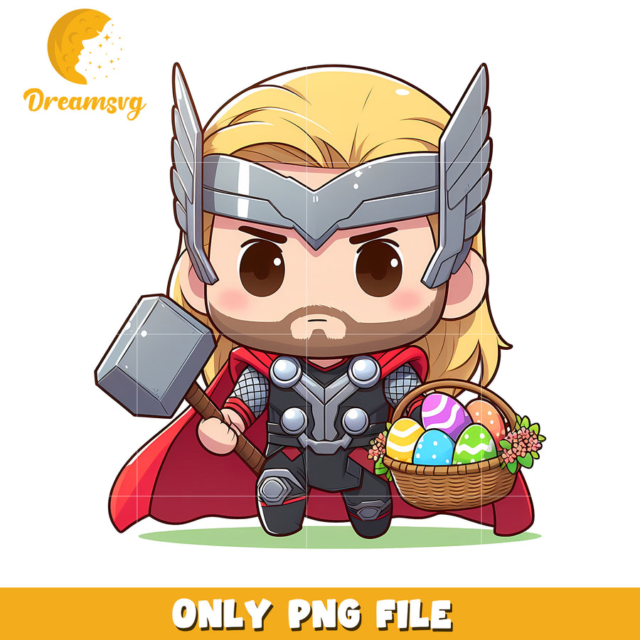 Chibi thor on easter day png, easter day png, marvel png
