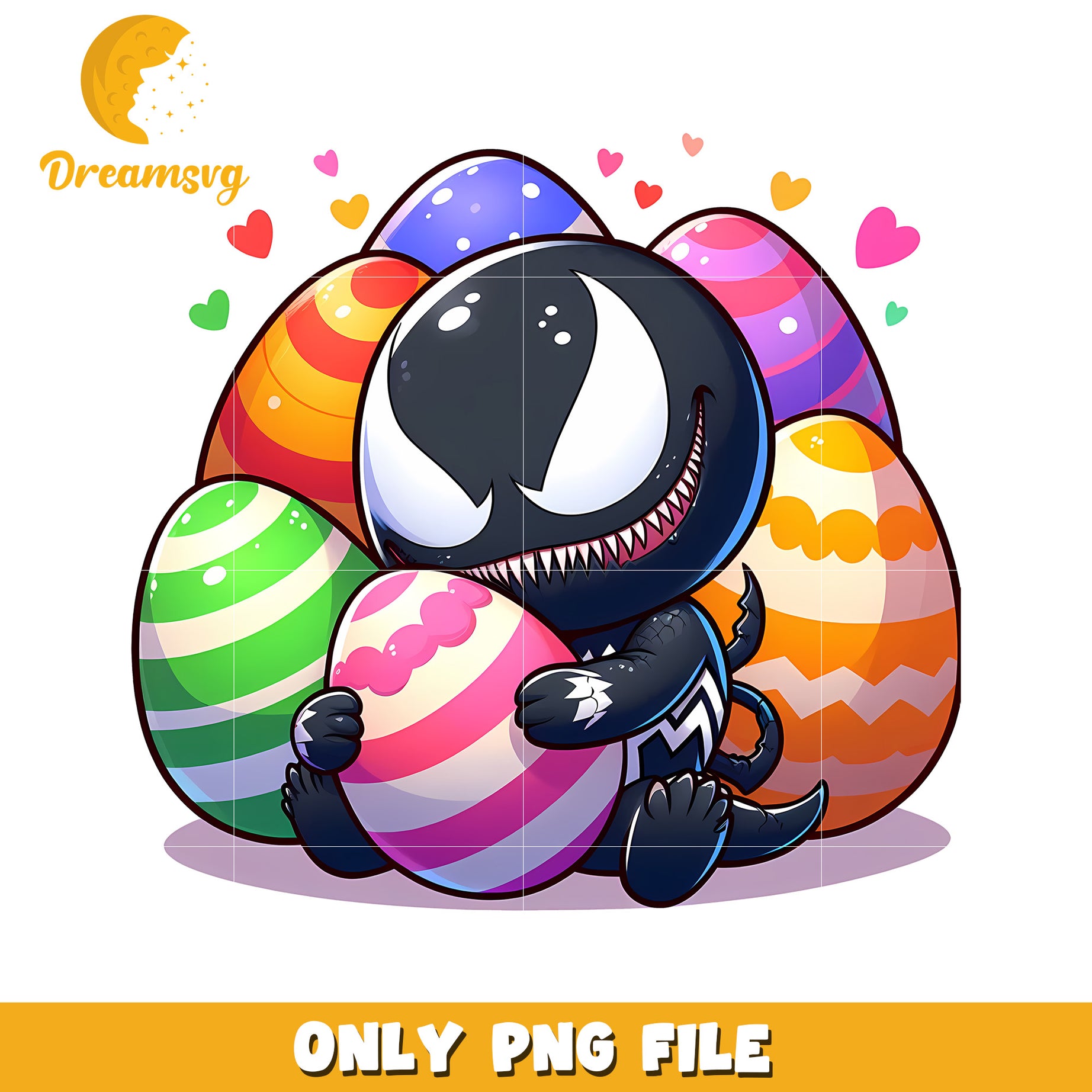 Chibi venom easter day png, easter day png, marvel png