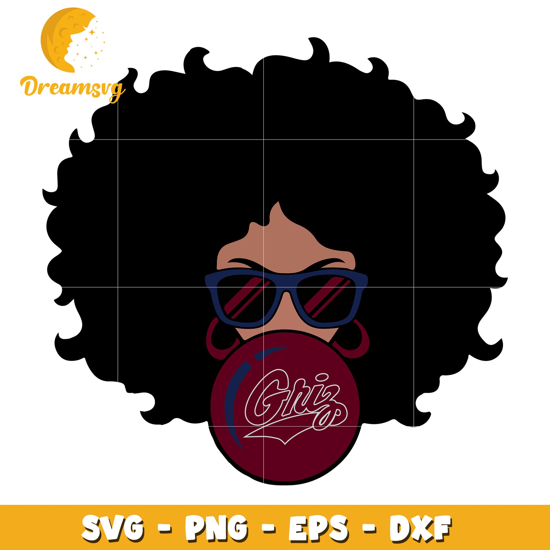 Chic Afro Woman with Sunglasses SVG for Creative Projects