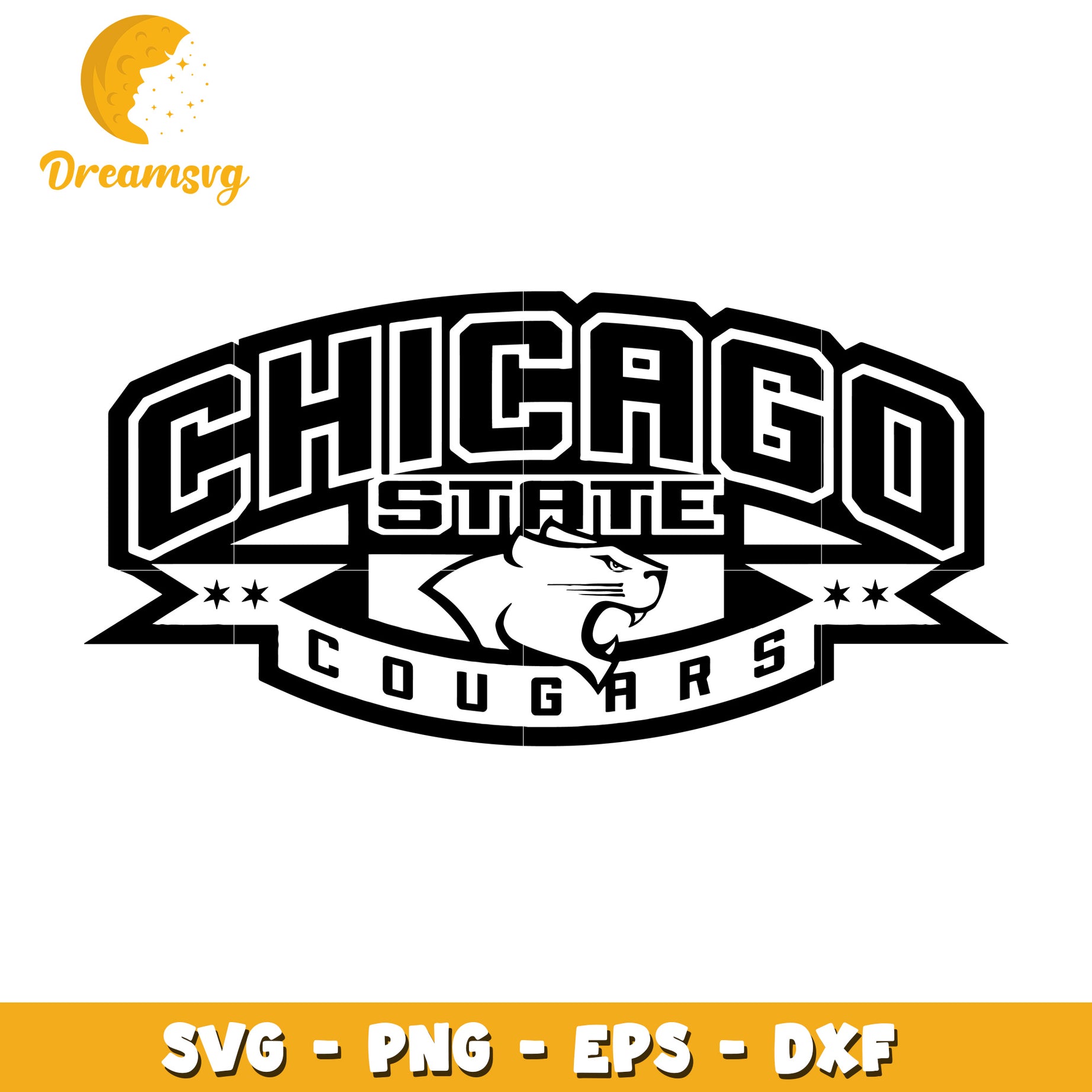 Chicago State Cougars Logo SVG File for Crafts and Designs