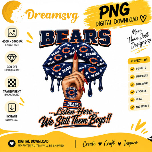 Chicago Bears Dripping Lips We Still Them Boys PNG