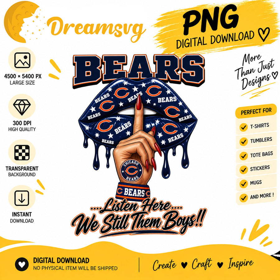 Chicago Bears Dripping Lips We Still Them Boys PNG
