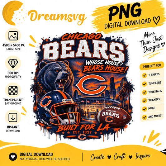 Chicago Bears Whose House Bears House NFL Football PNG