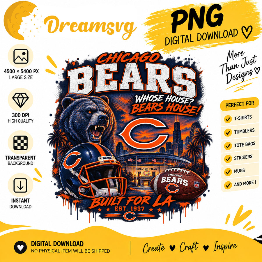 Chicago Bears Whose House Bears House NFL Football PNG