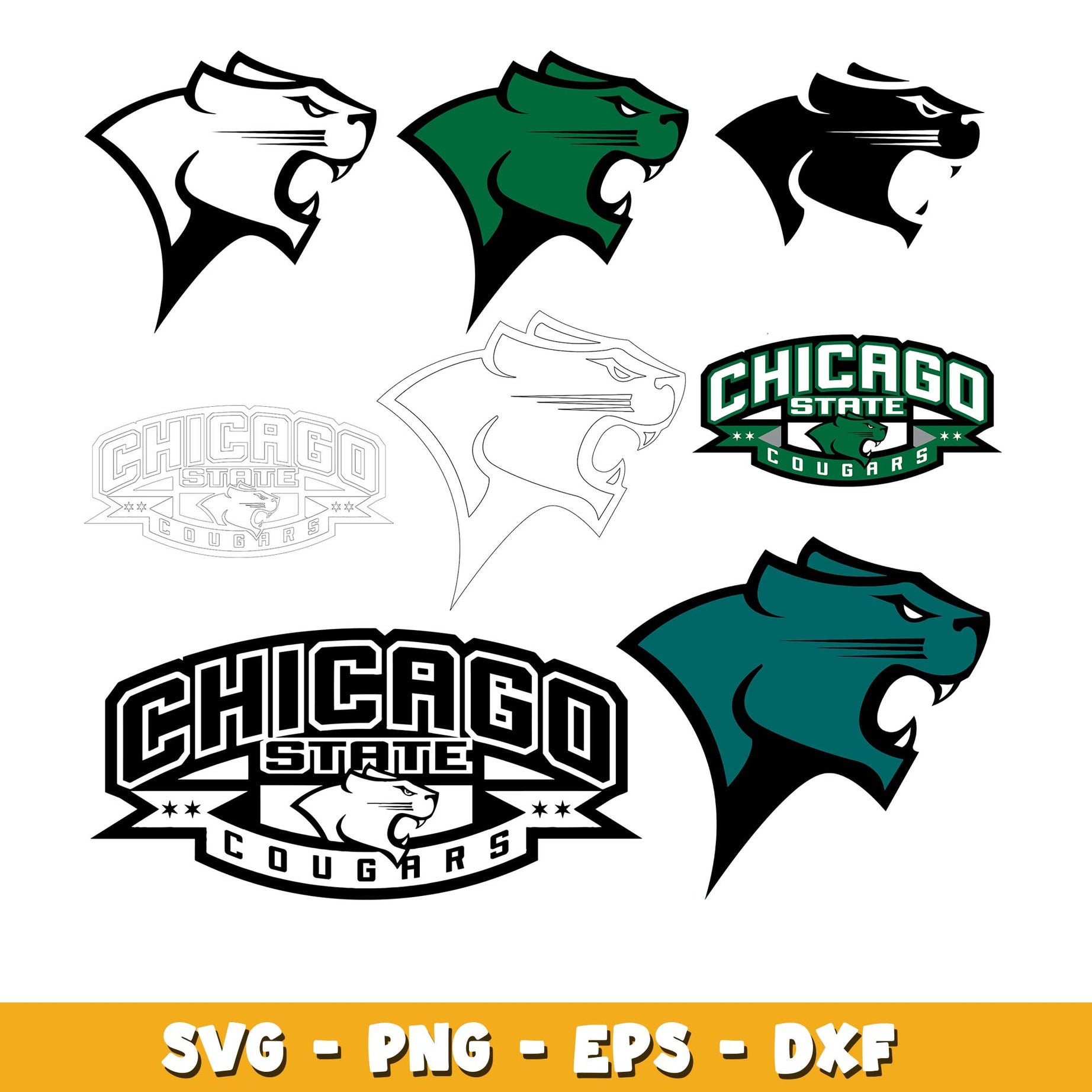 Chicago State Cougars Bundle svg, Chicago State Cougars logo svg, ncaa svg 