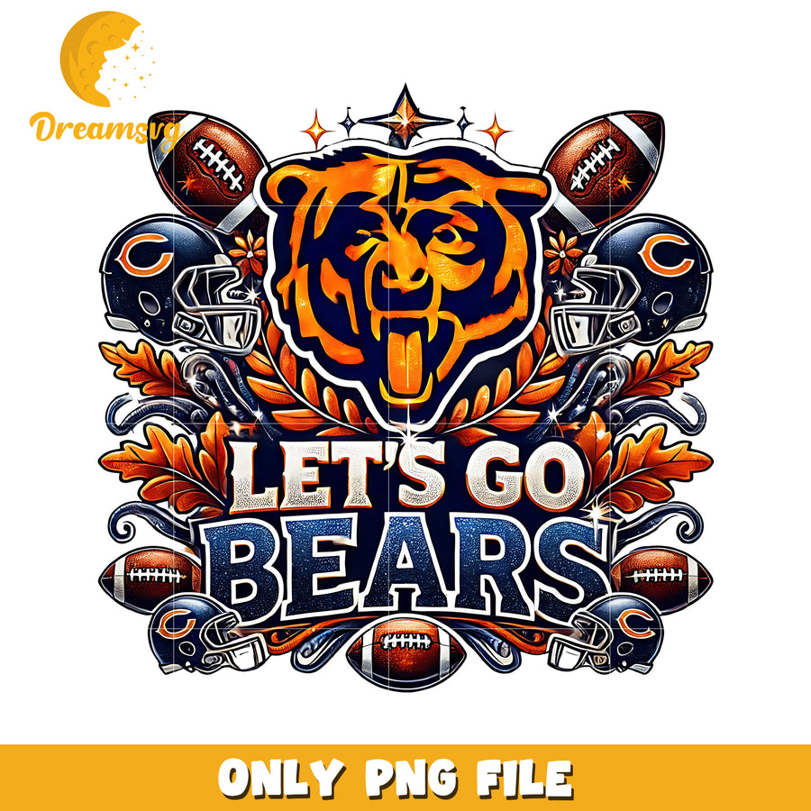 Chicago bears let's go png, nfl balll png, nfl teams png