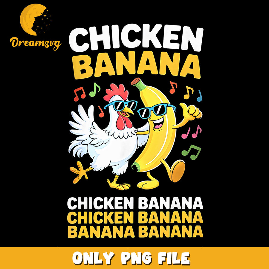 Chicken Banana Dancing Funny PNG, Cool Chicken Sunglasses, Music PNG