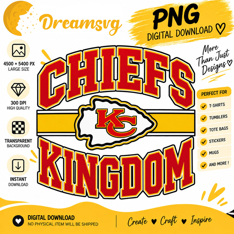 Chiefs Kingdom PNG, Kansas City Football Fan Sublimation