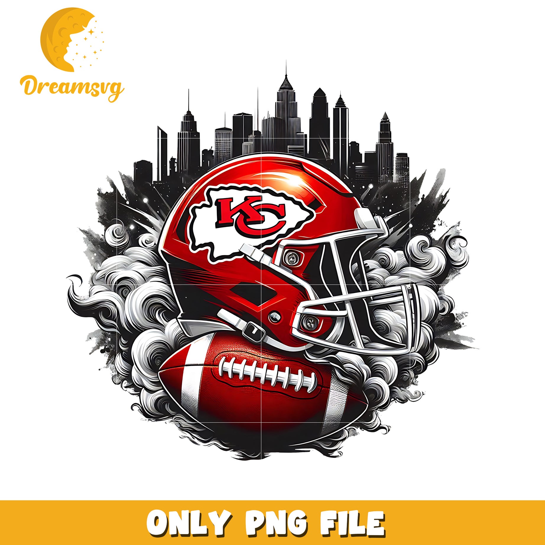 Chiefs helmet and ball png, nfl mvp png, nfl helmet png