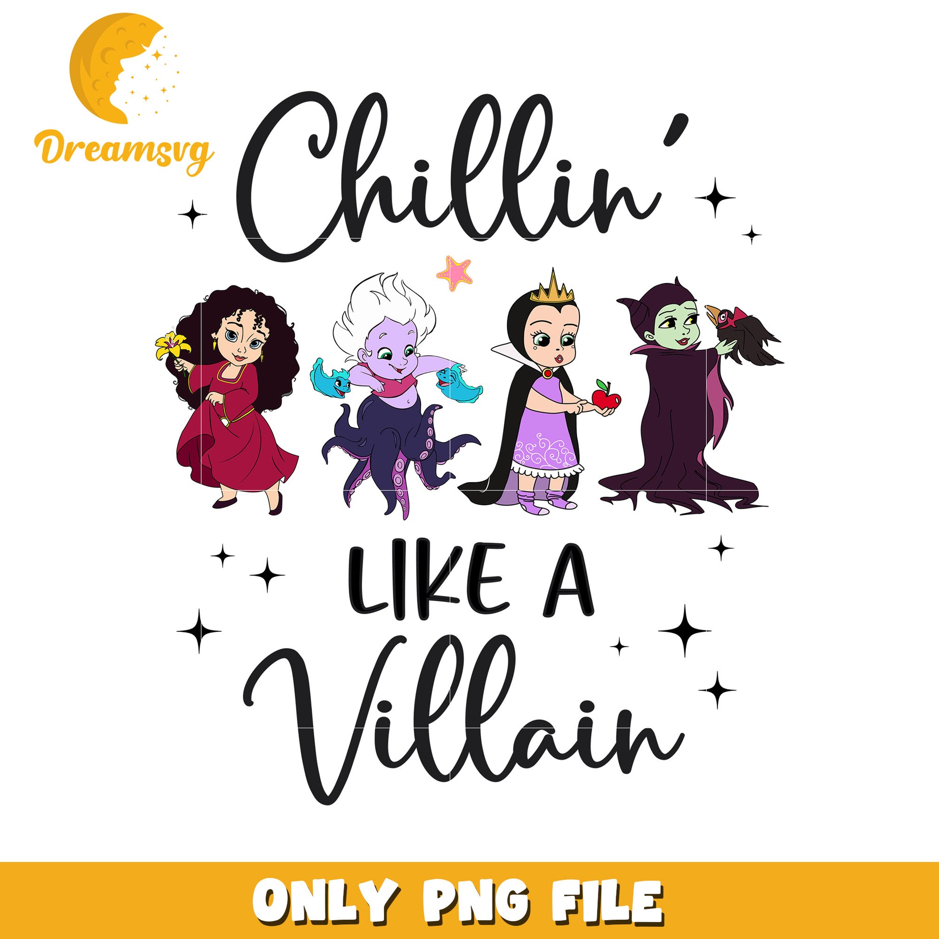 Chillin Like a Villain Cute Character PNG Design File