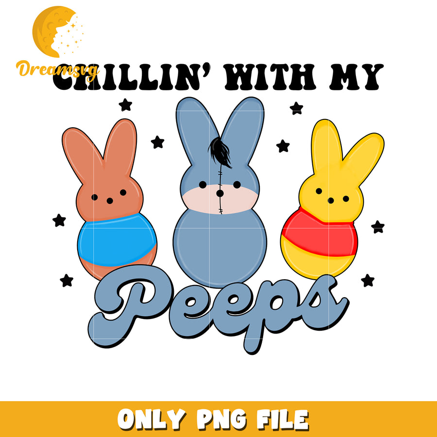Chillin With My Peeps PNG Easter Bunny