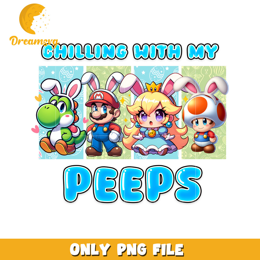 Chilling with My Favorite Bunny Characters in PNG Format