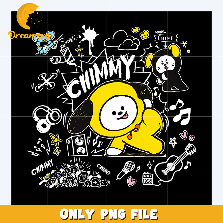 Chimmy cute png, bt21 characters​ png, bt21 plushies​ png