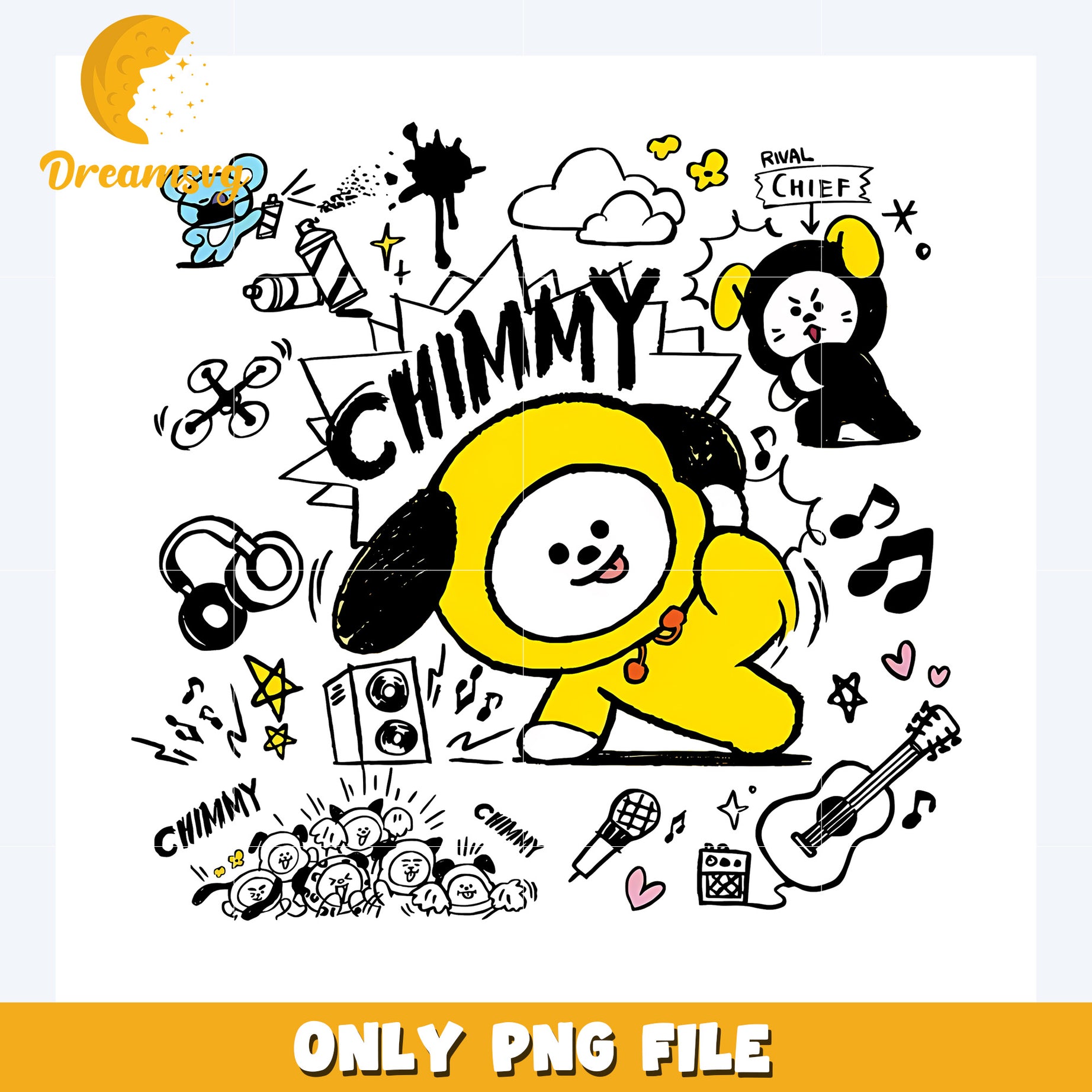Chimmy funny design png, bt21 characters​ png, bt21 plushies​ png