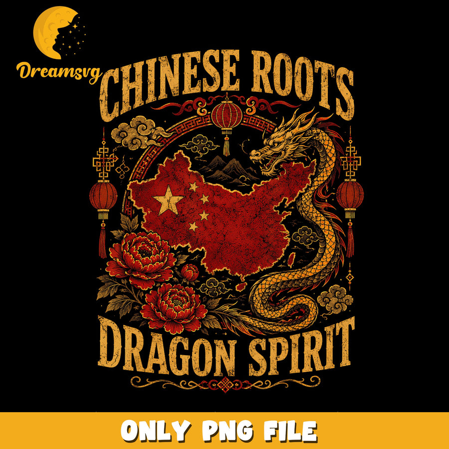 Chinese Roots Dragon Spirit PNG, China Map Dragon, Asian Culture PNG