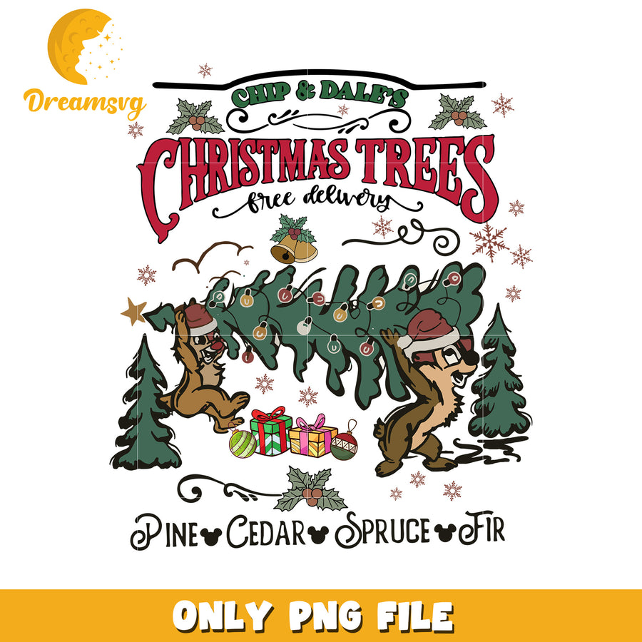 Chip and dale's png, disney cozy png, holiday glow png