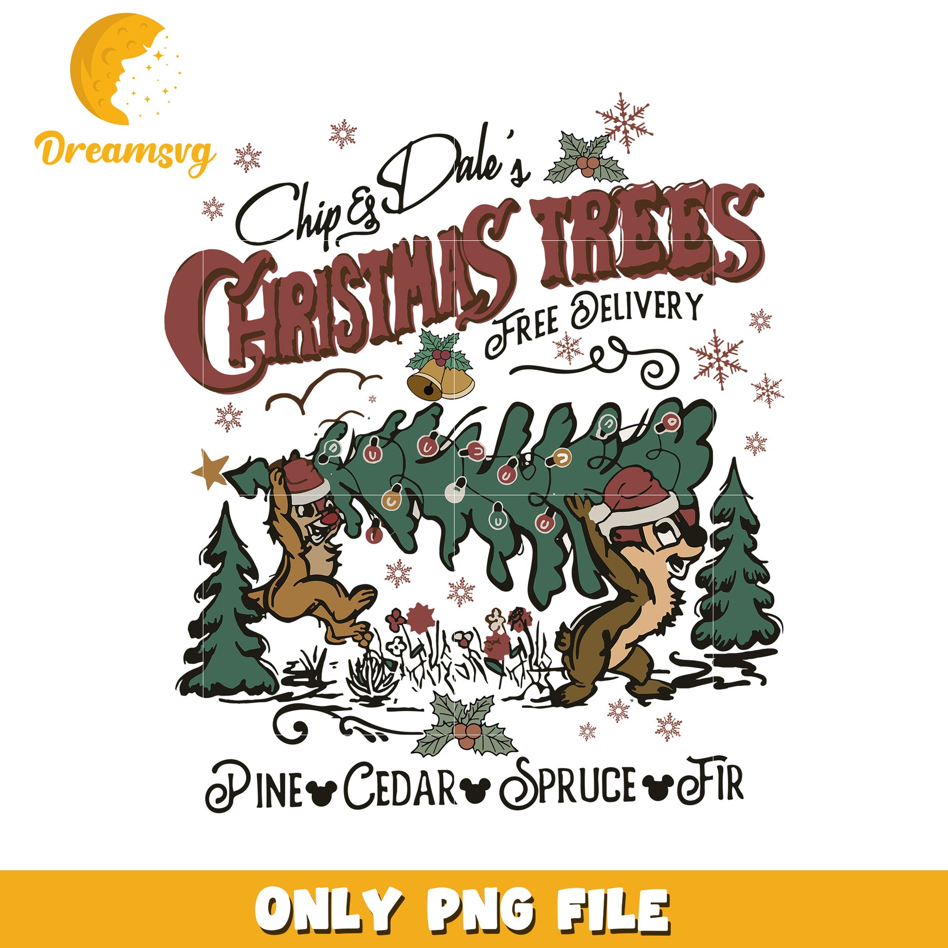 Chip and dale png, disney celebration png, christmas dream png