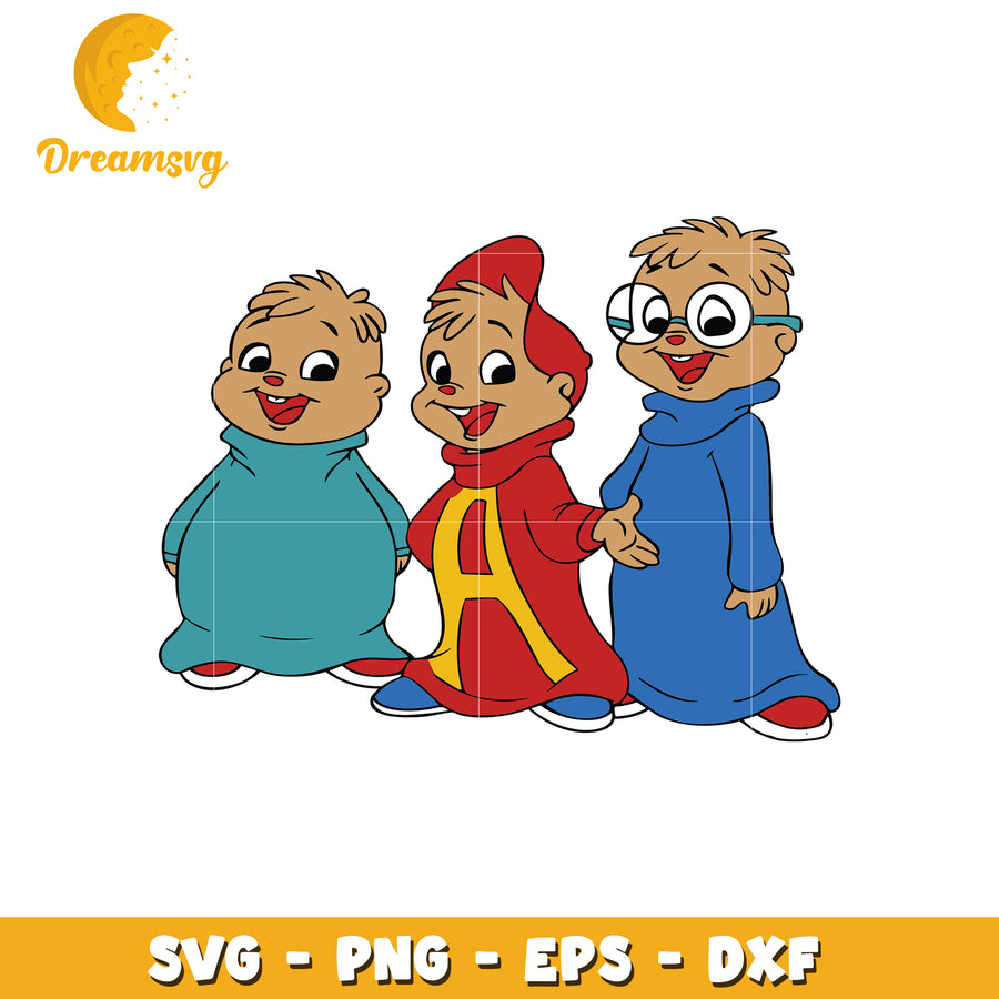 Chipmunk Trio SVG PNG EPS DXF Cut File