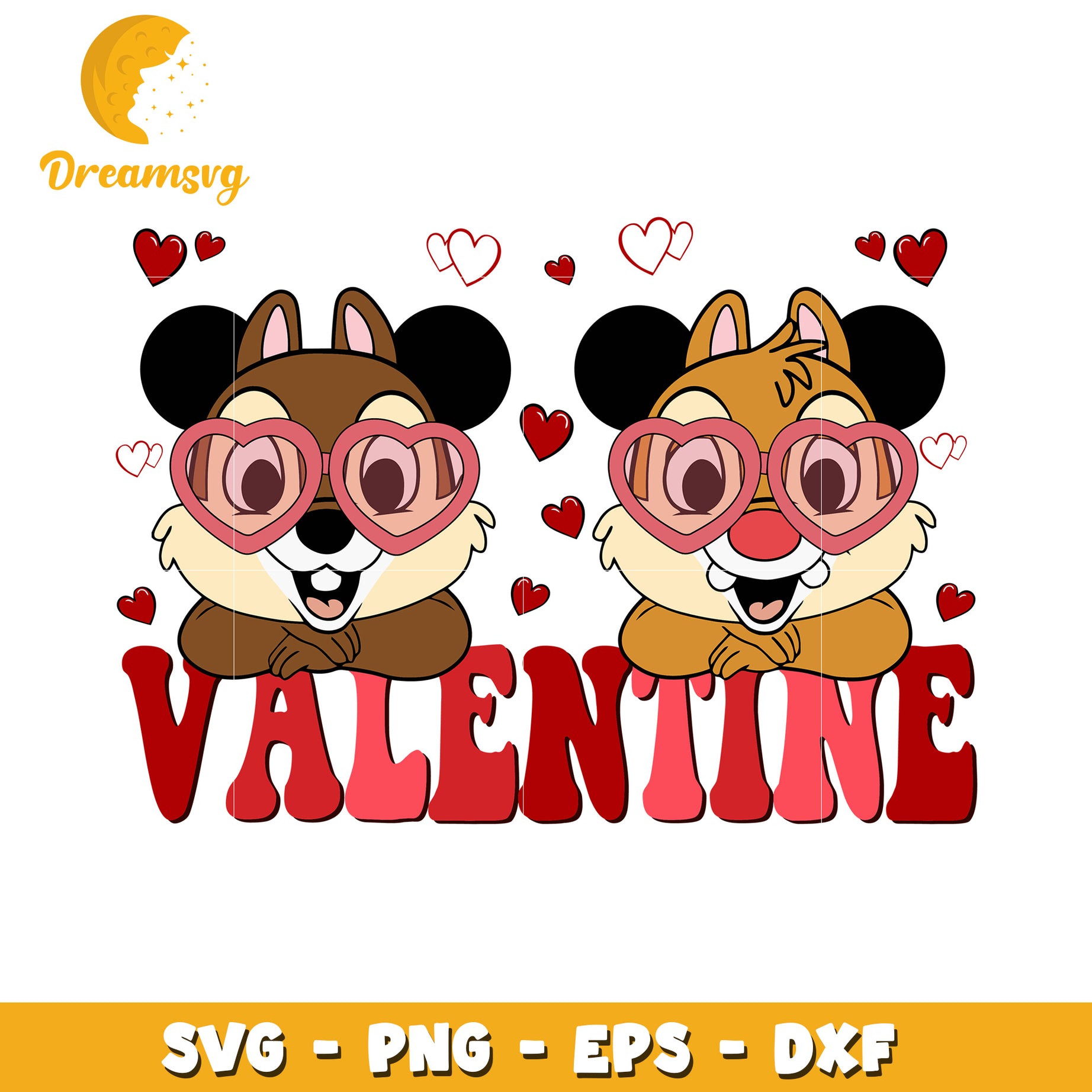 Chipmunk Valentine SVG PNG EPS DXF