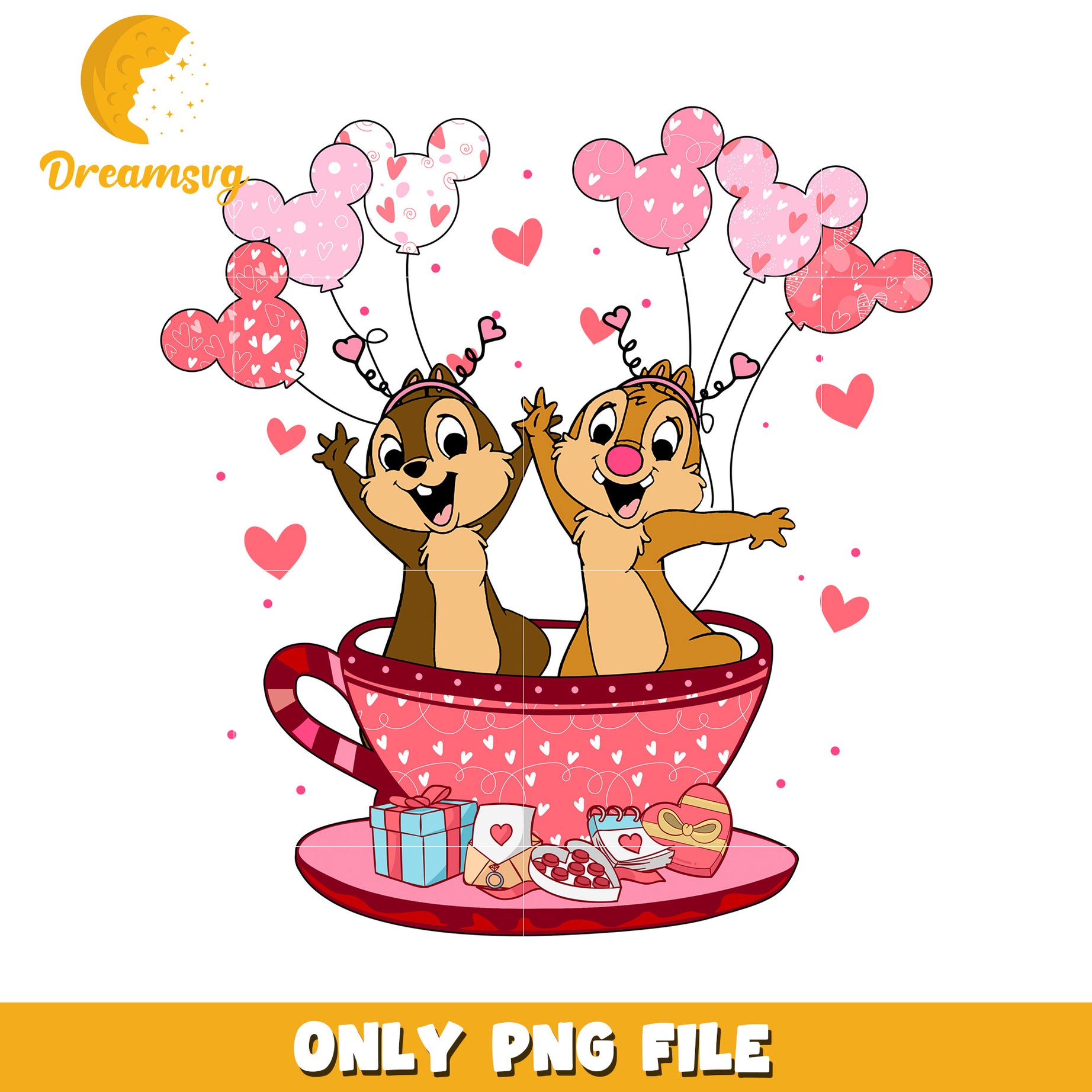 Chipmunk Valentines PNG Clipart