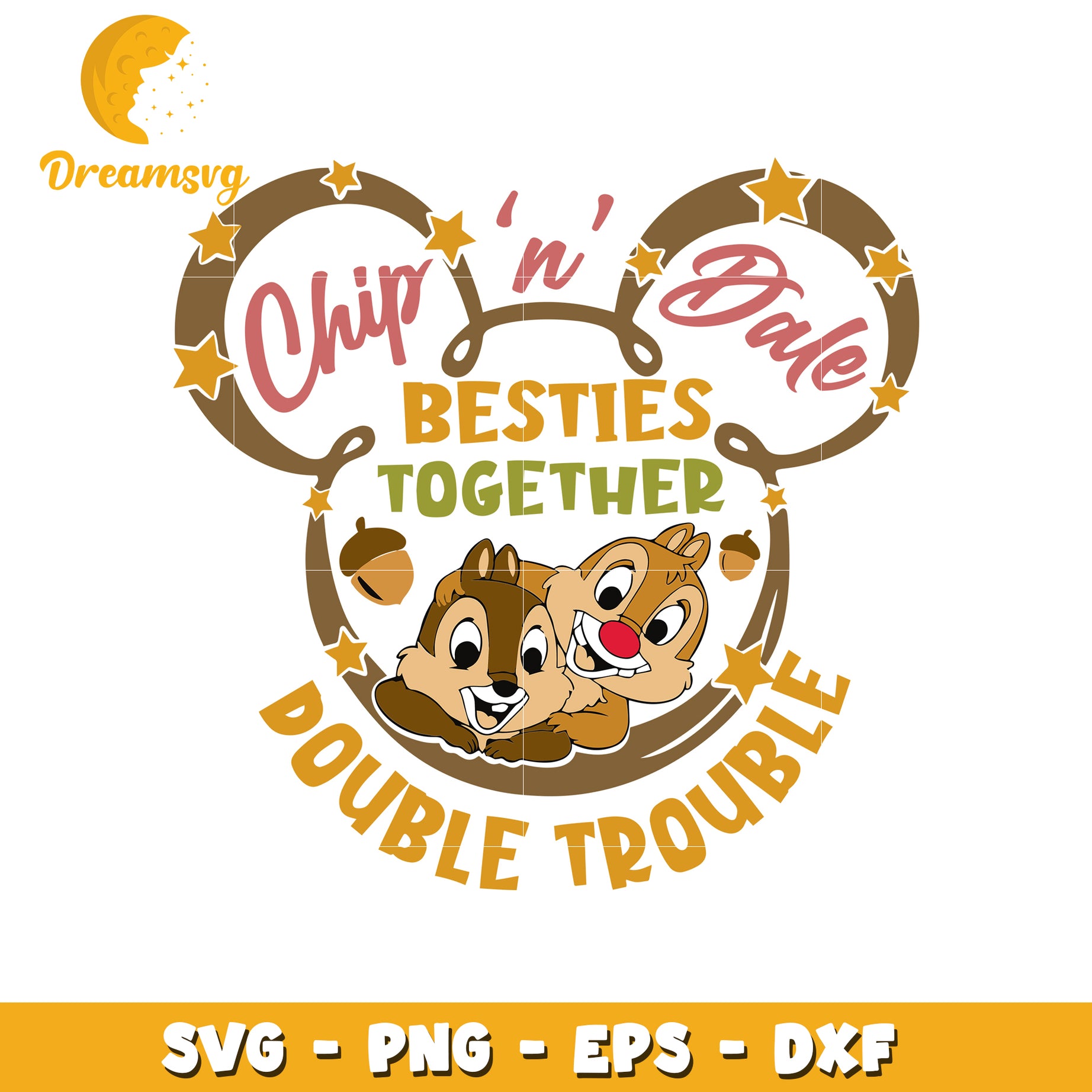 Chip n dale besties together svg, disney movies svg, cute characters svg