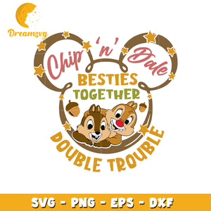 Chip n dale besties together svg, disney movies svg, cute characters svg