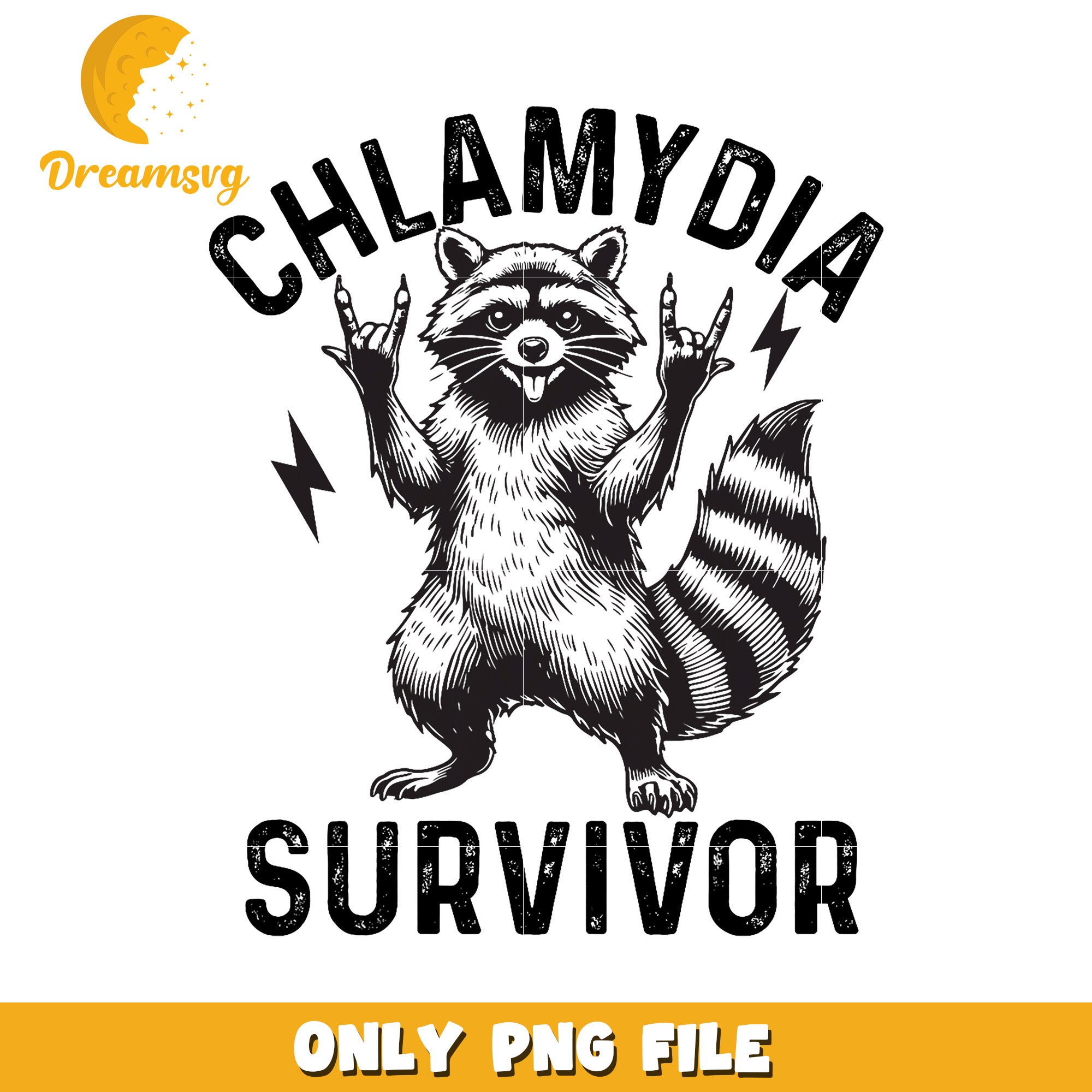 Chlamydia Survivor Raccoon PNG Graphic
