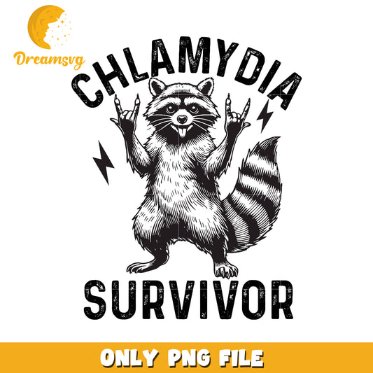 Chlamydia Survivor Raccoon PNG Graphic