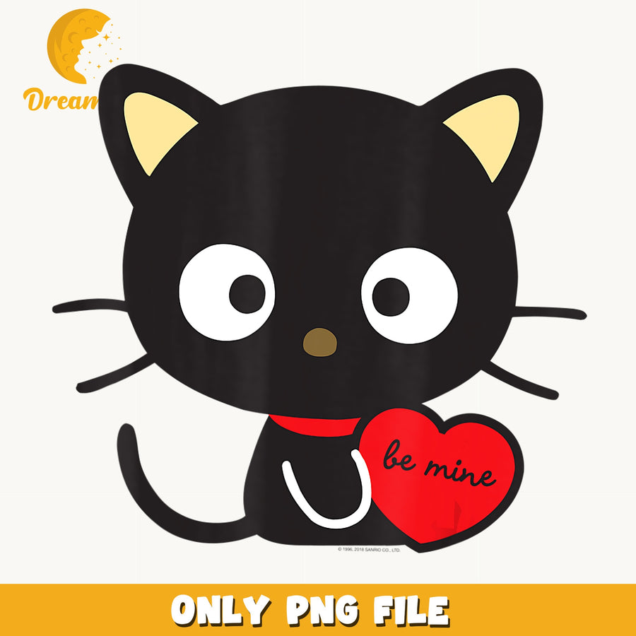 Chococat Valentine PNG, Sanrio Be Mine Heart, Cute PNG