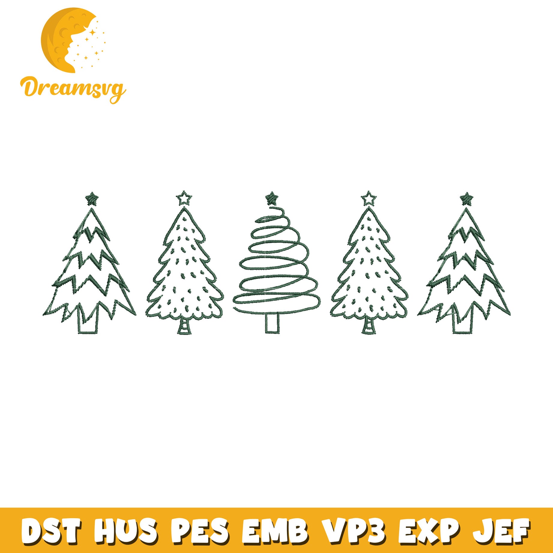 Chrismas tree embroidery design