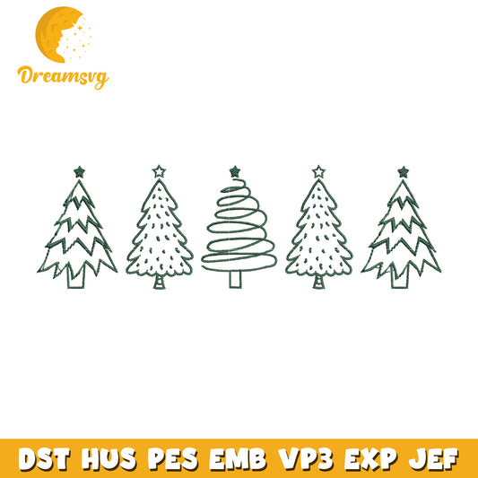 Chrismas tree embroidery design