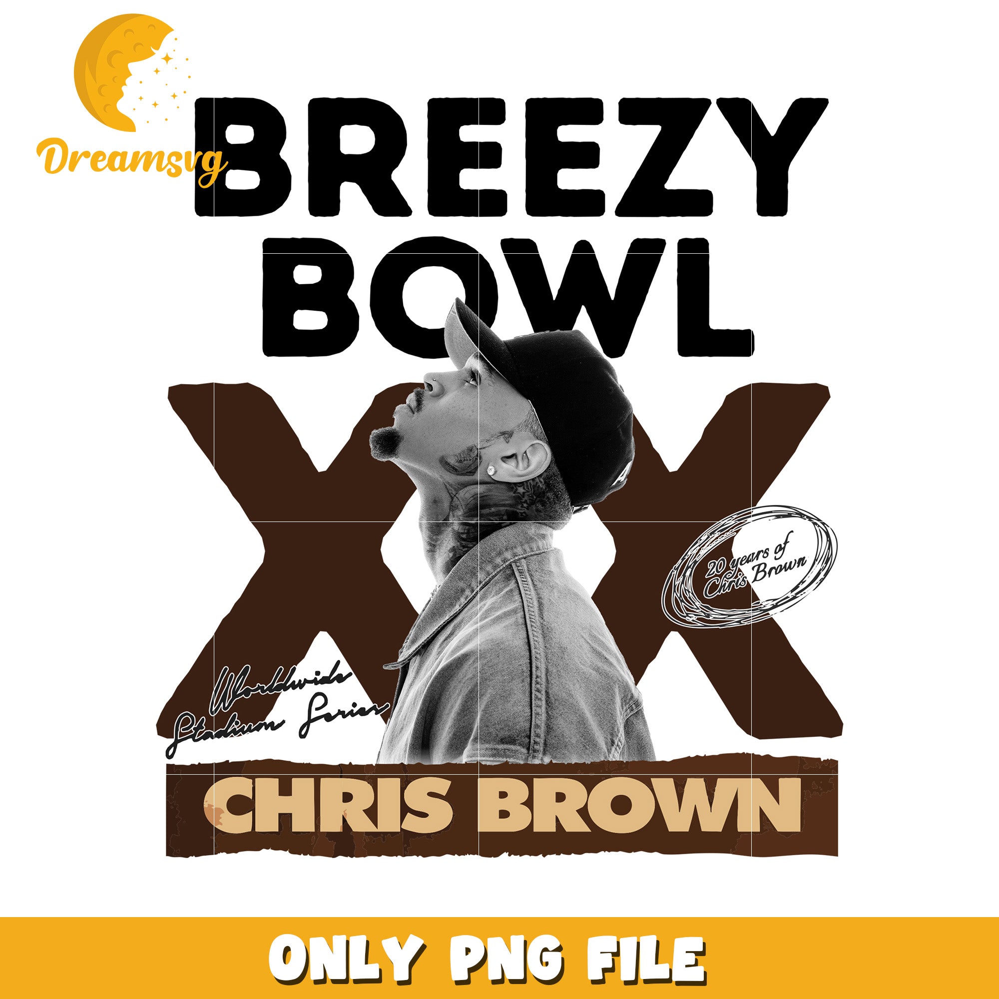 Christ brown breezy bowl xx png, chris brown tour gfx png, r&b stadium branding png