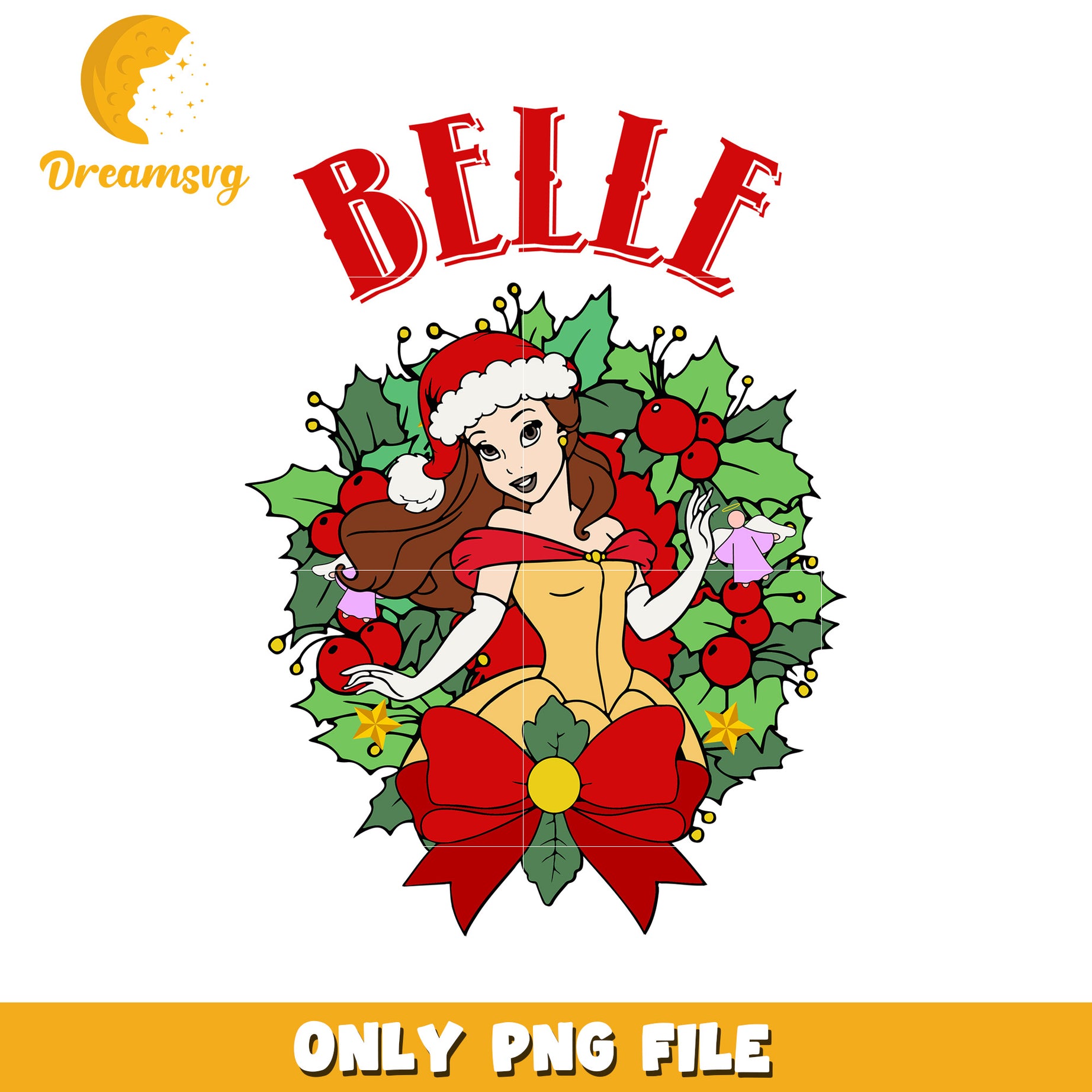 Christmas Belle PNG Wreath Design