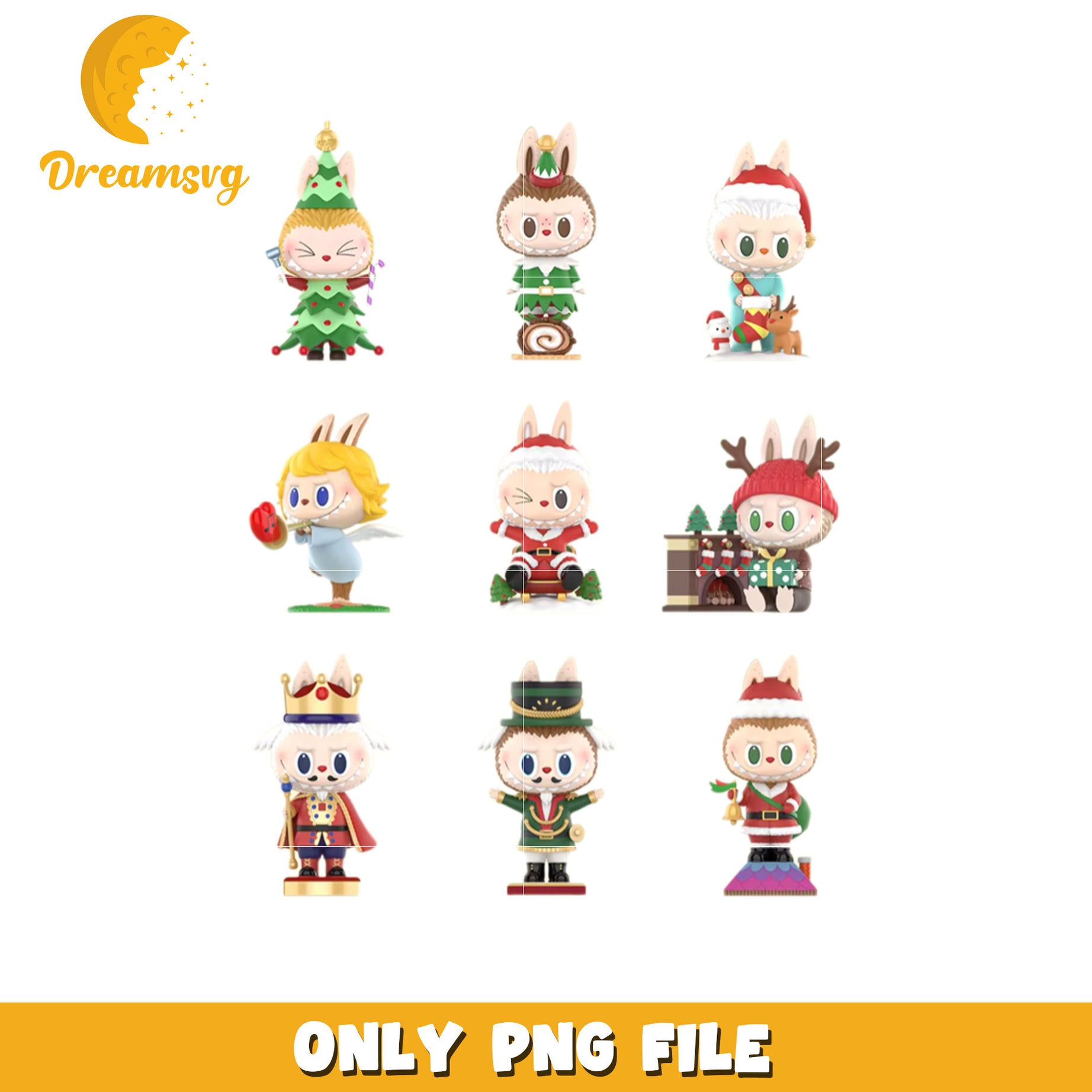 Christmas Bunny PNG, Cute Holiday Figures
