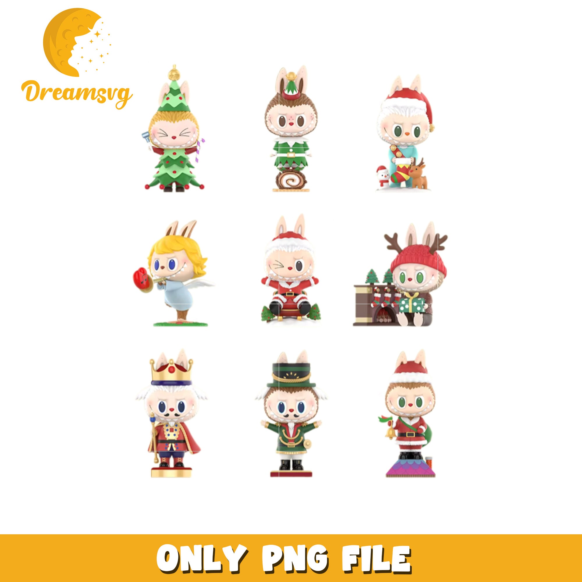 Christmas Bunny PNG, Cute Holiday Figures