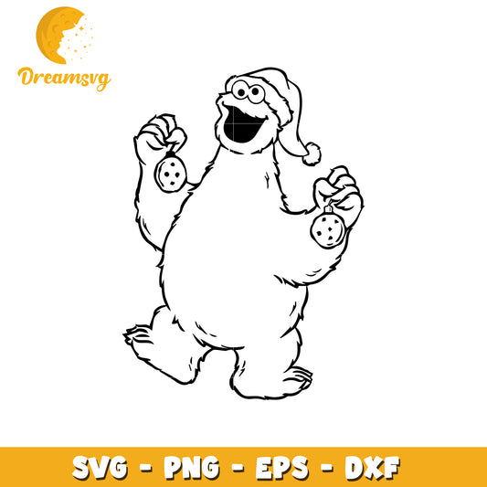 Christmas Cookie Monster SVG Cut File
