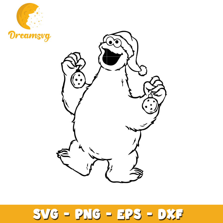 Christmas Cookie Monster SVG Cut File