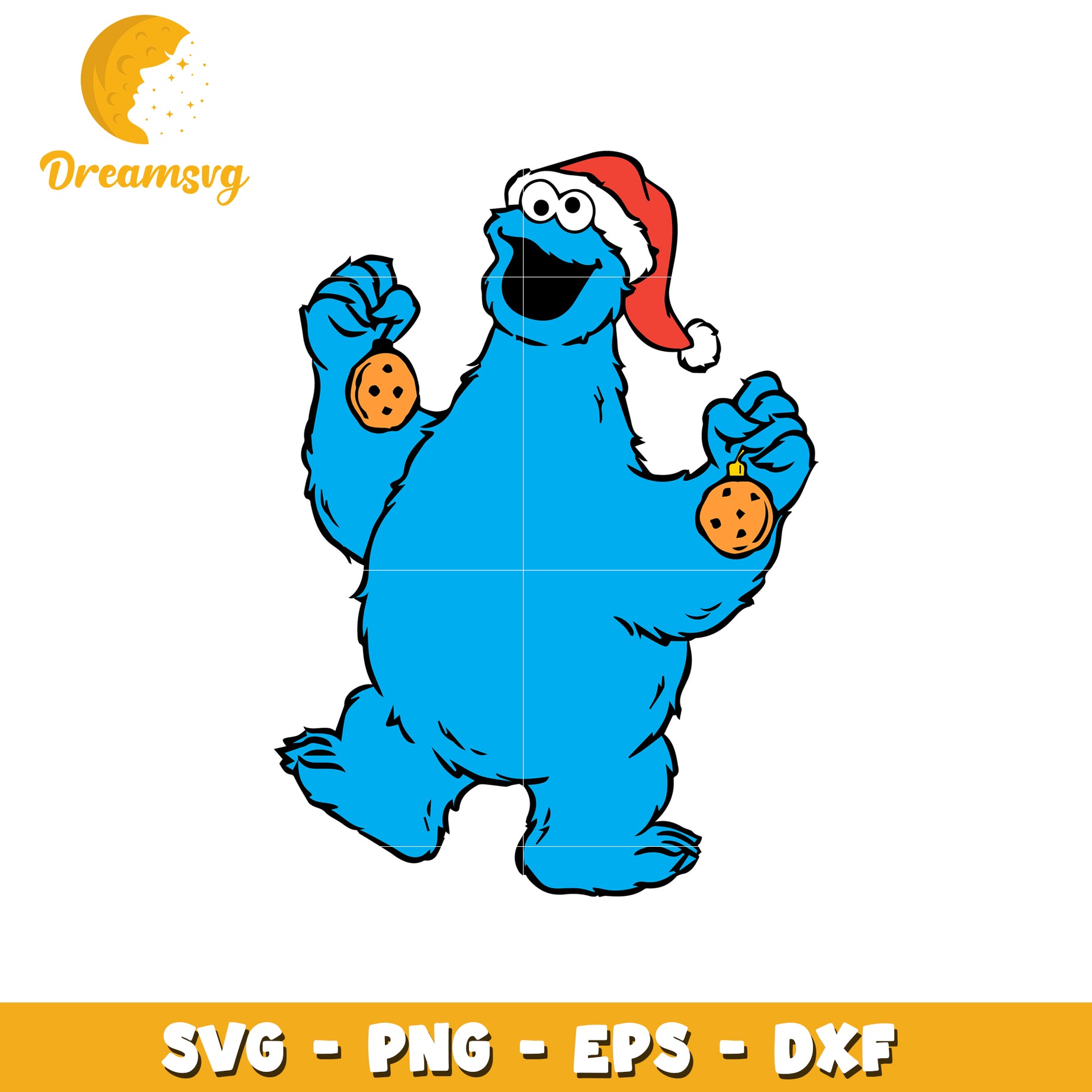 Christmas Cookie Monster SVG PNG EPS DXF