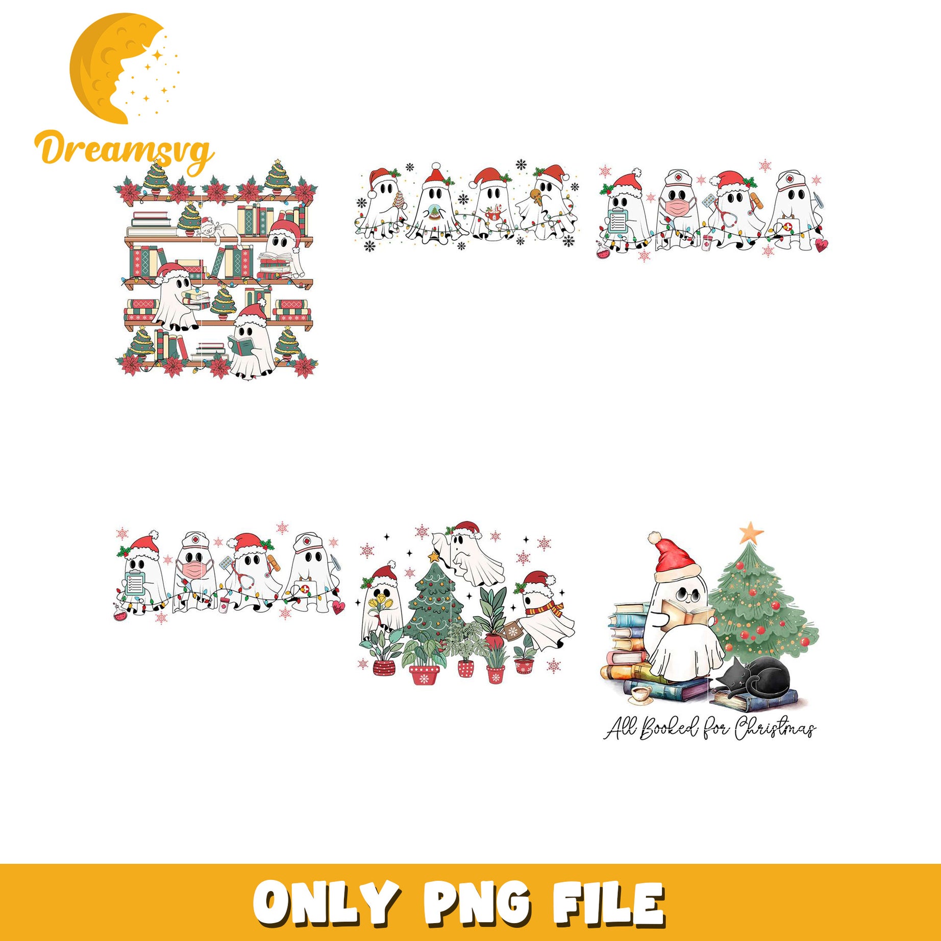 Christmas Ghost PNG Bundle