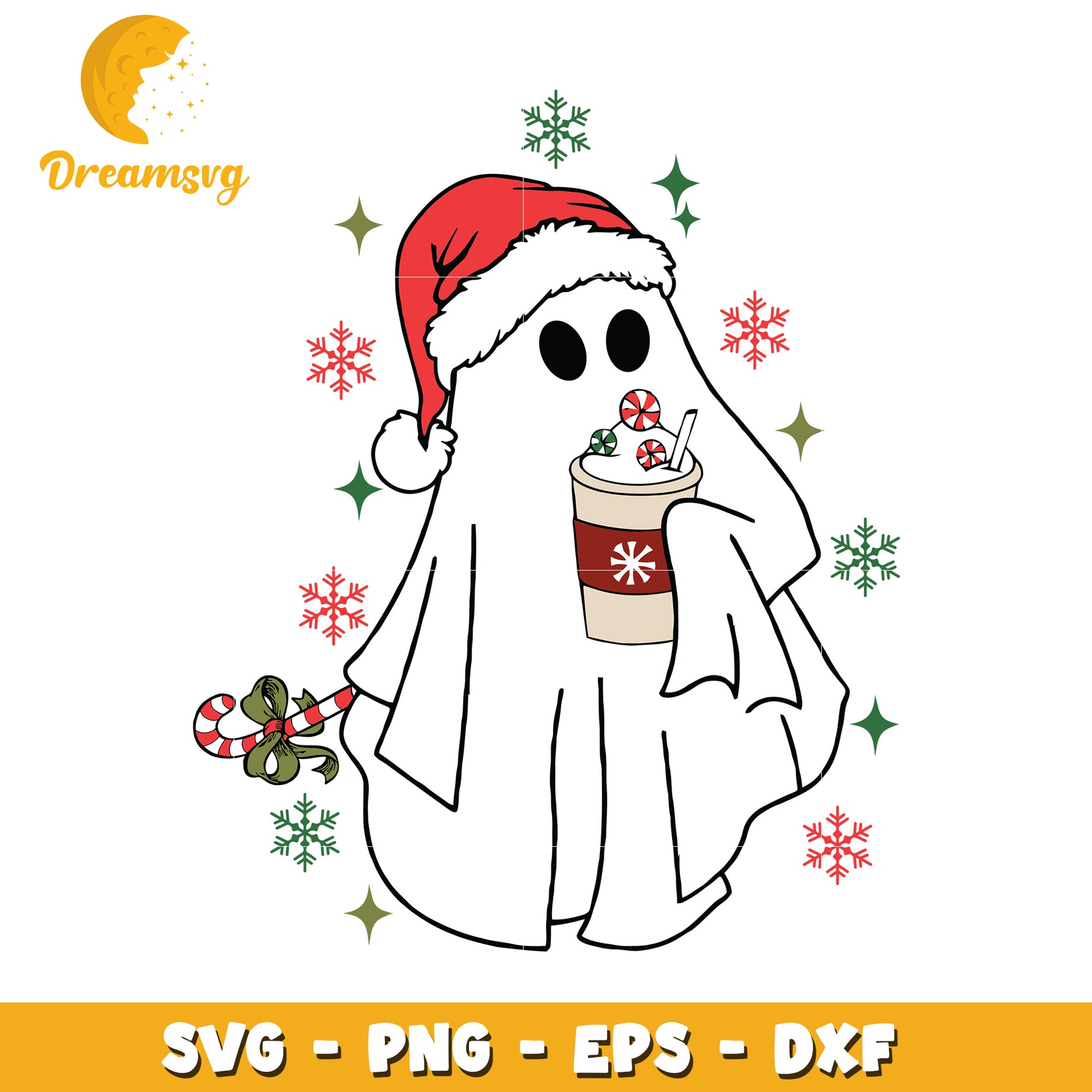 Christmas Ghost SVG PNG EPS DXF