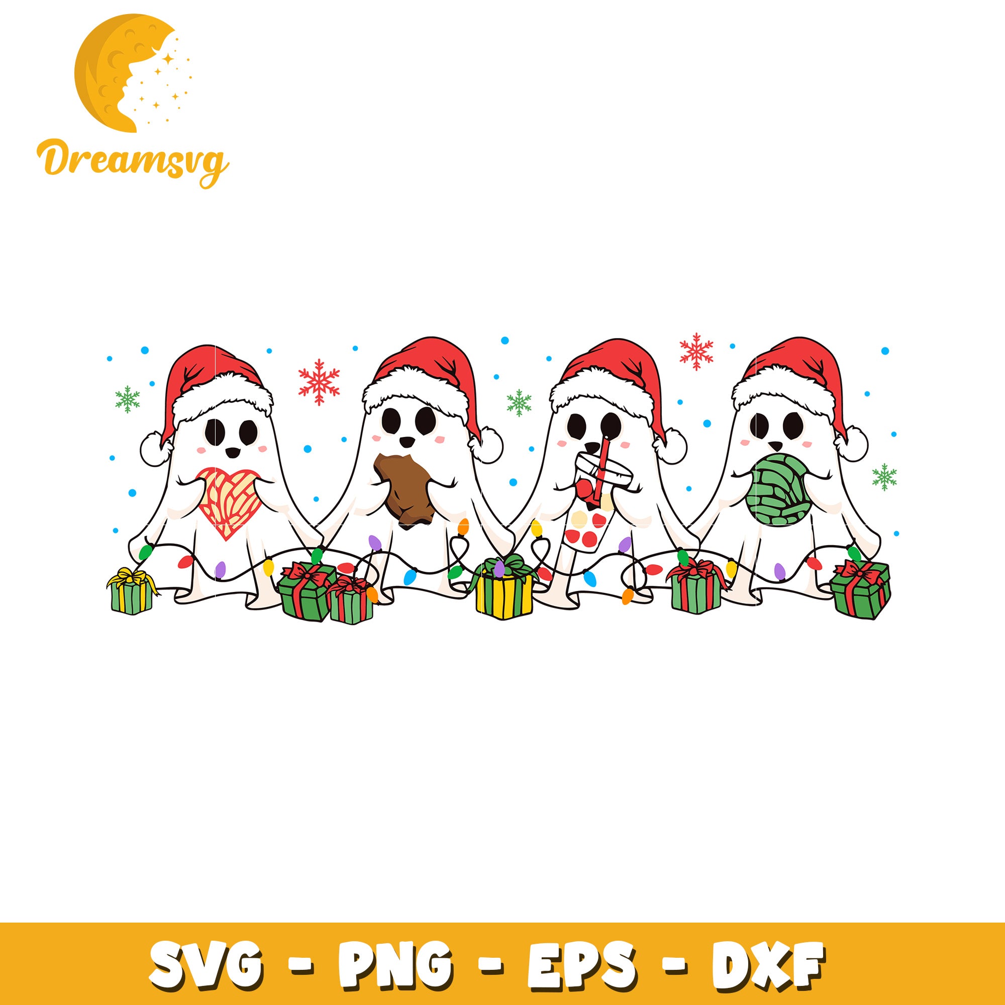 Christmas Ghosts SVG Cut Files