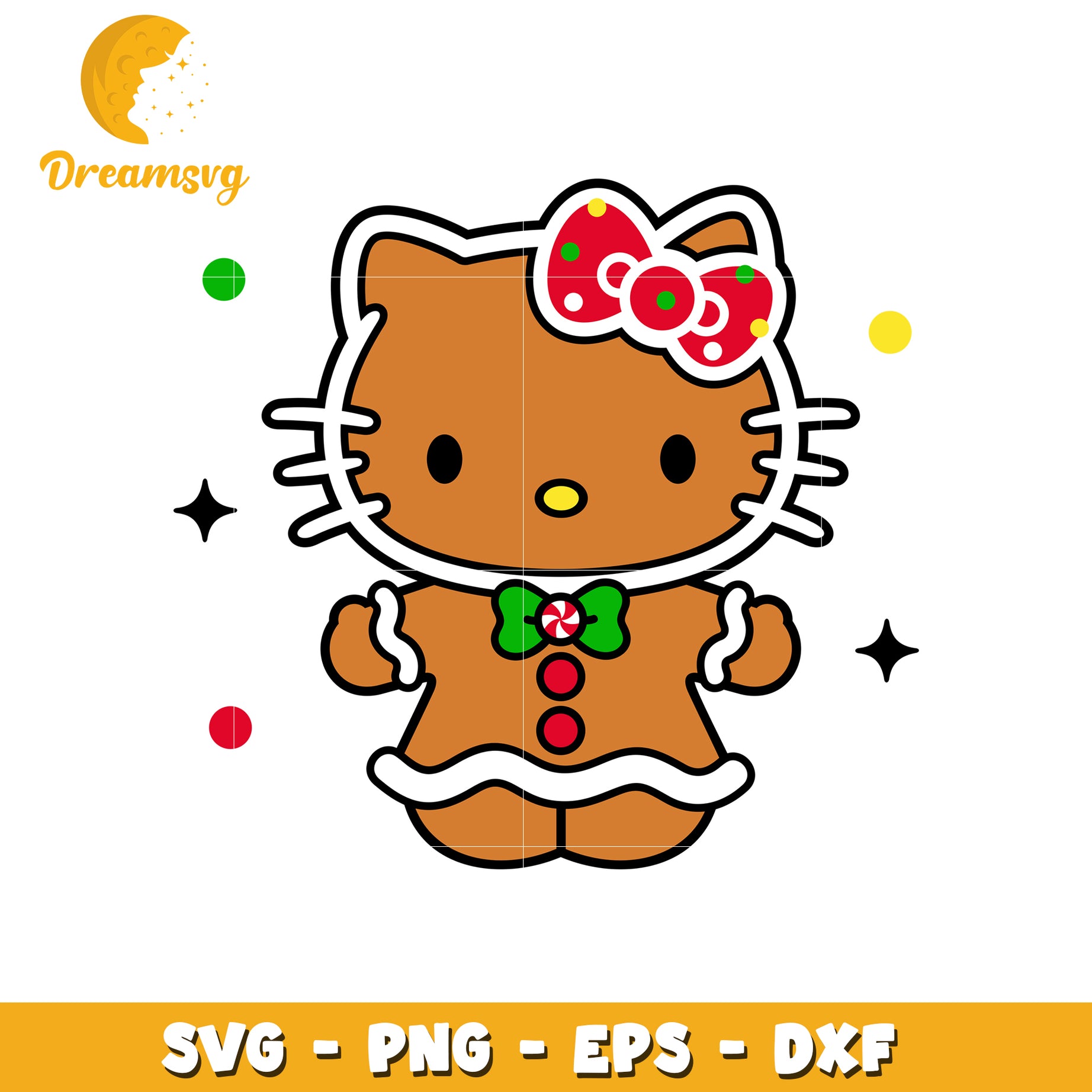 Christmas Hello Kitty Gingerbread SVG PNG