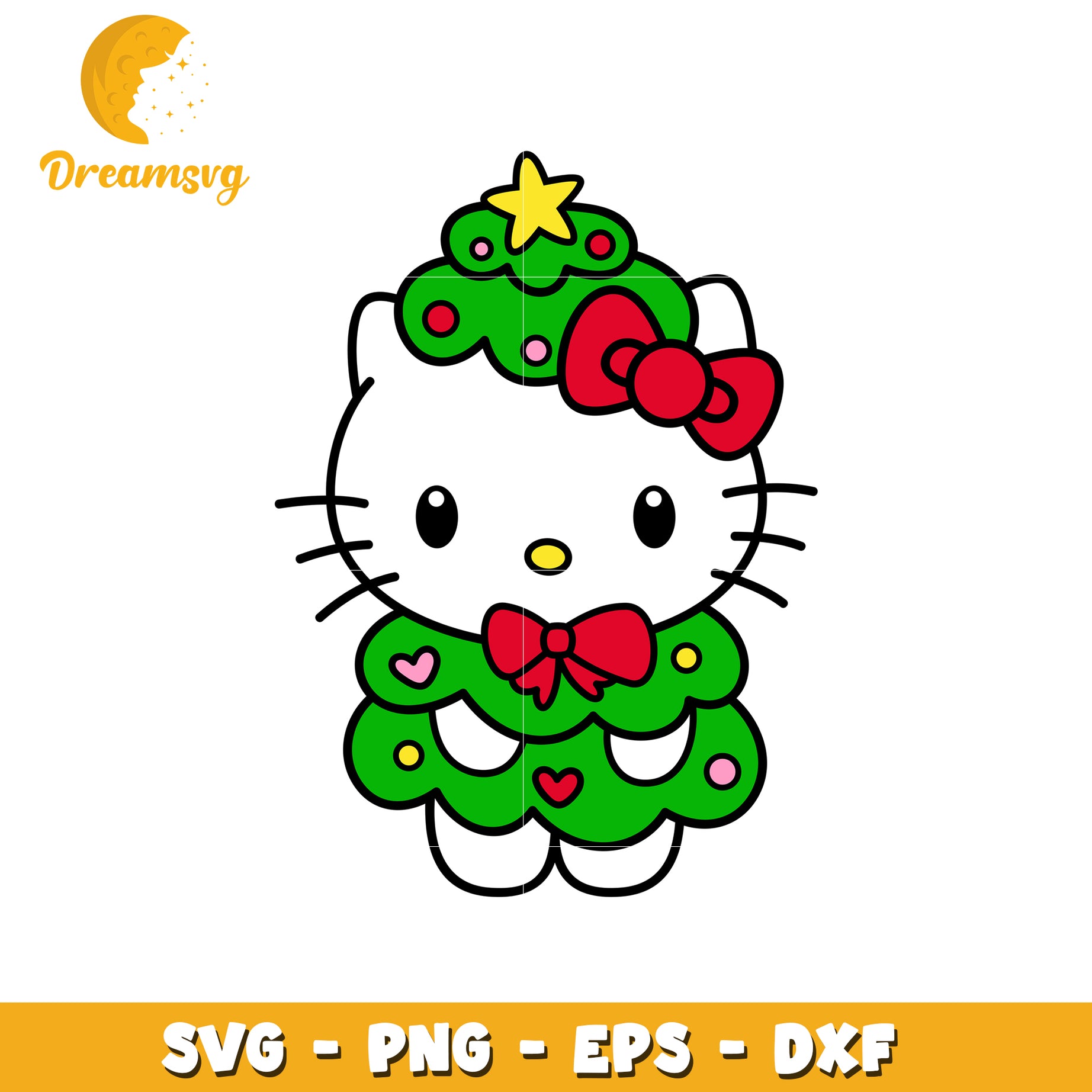 Christmas Hello Kitty SVG Cut File