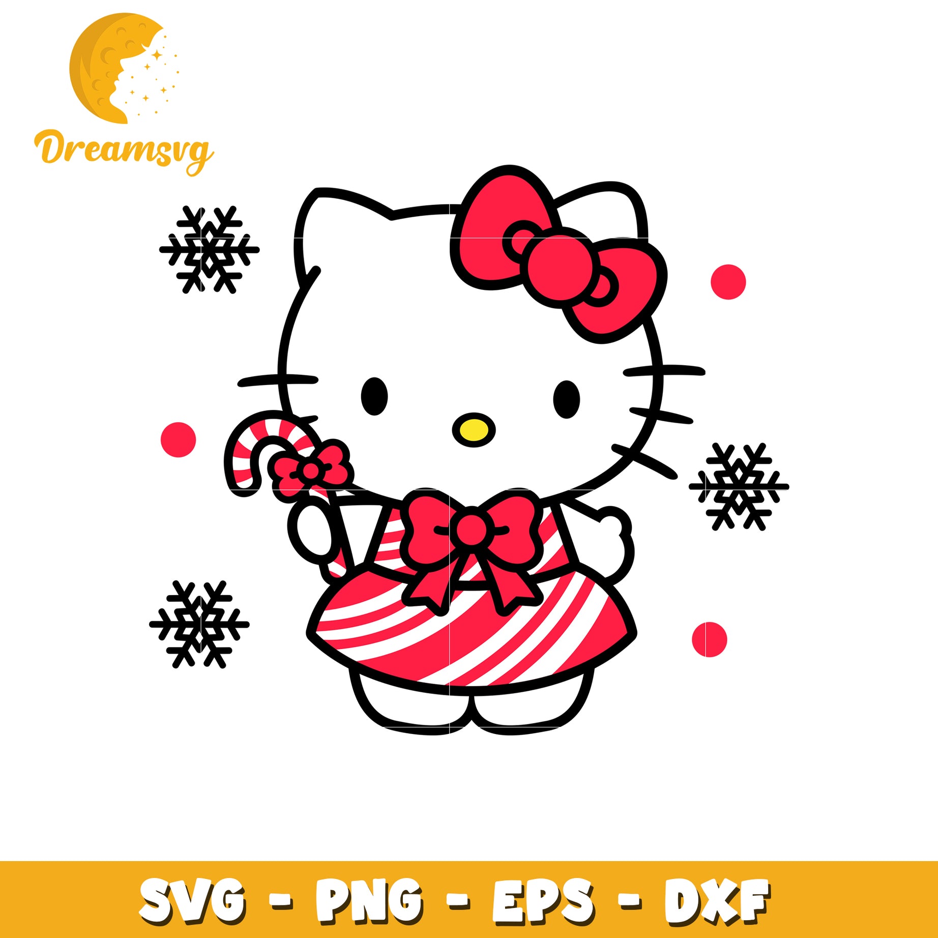 Christmas Hello Kitty SVG PNG EPS DXF