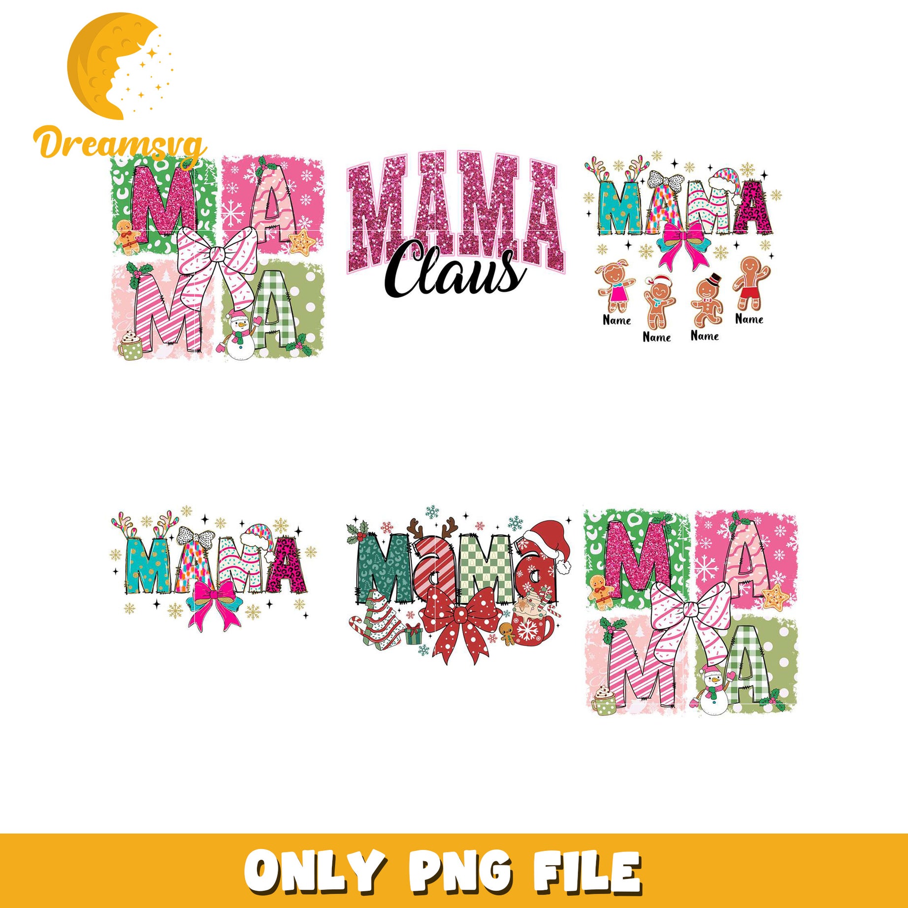 Christmas Mama PNG Bundle