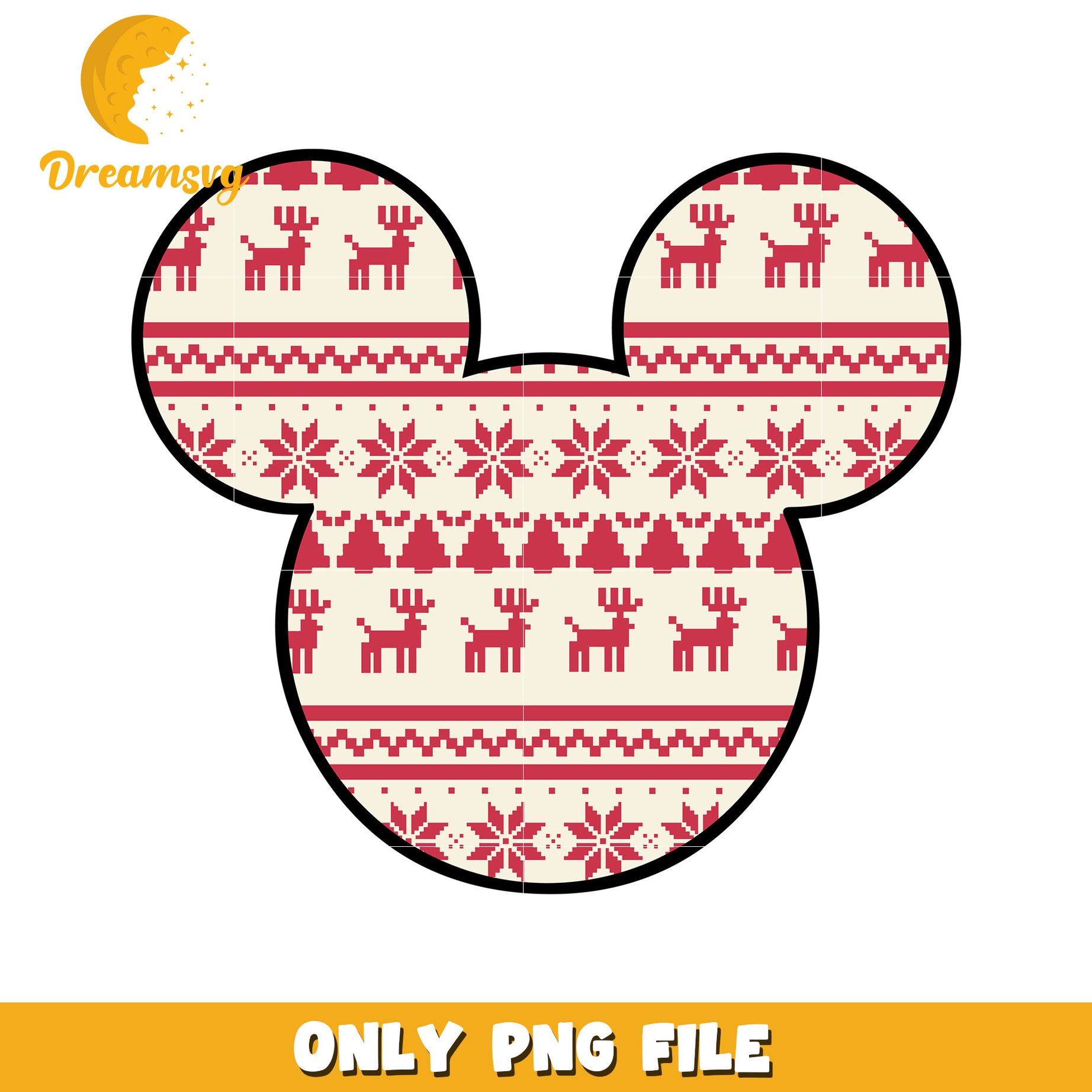Christmas Mickey PNG Fair Isle