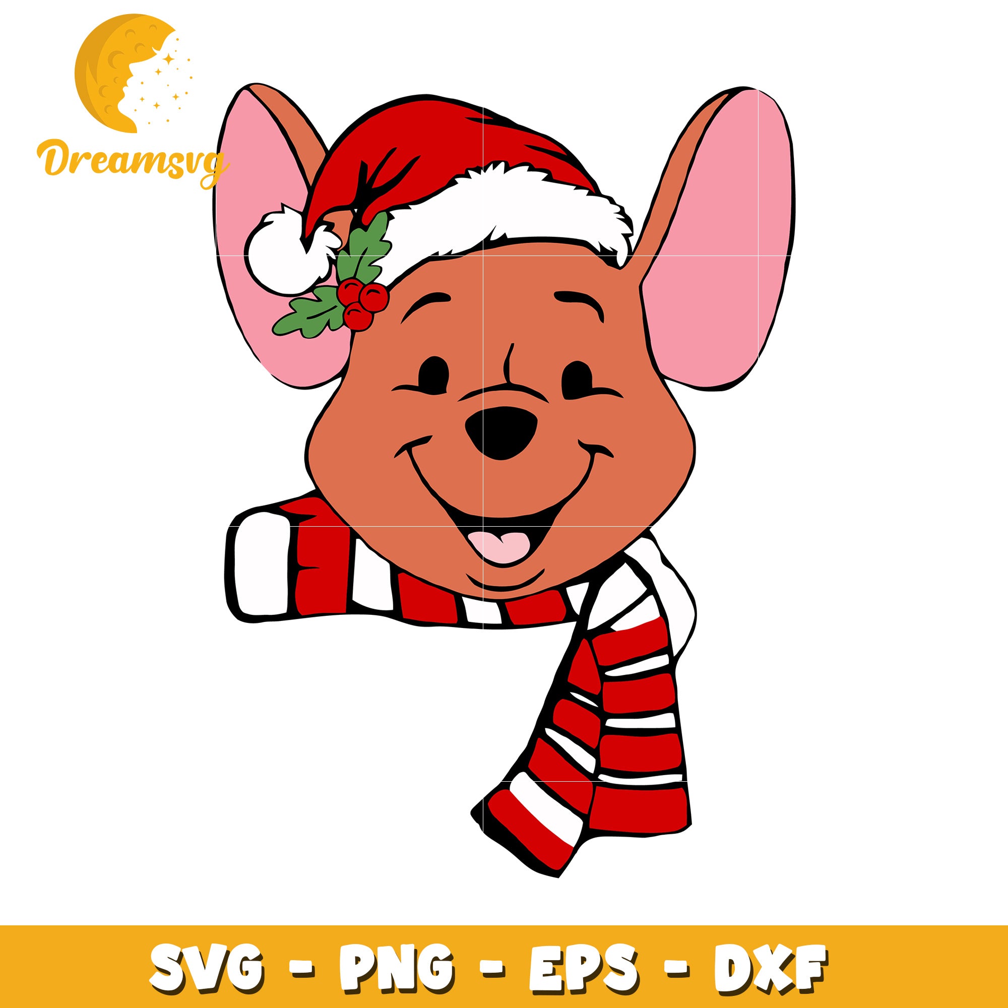 Christmas Mouse SVG PNG EPS DXF