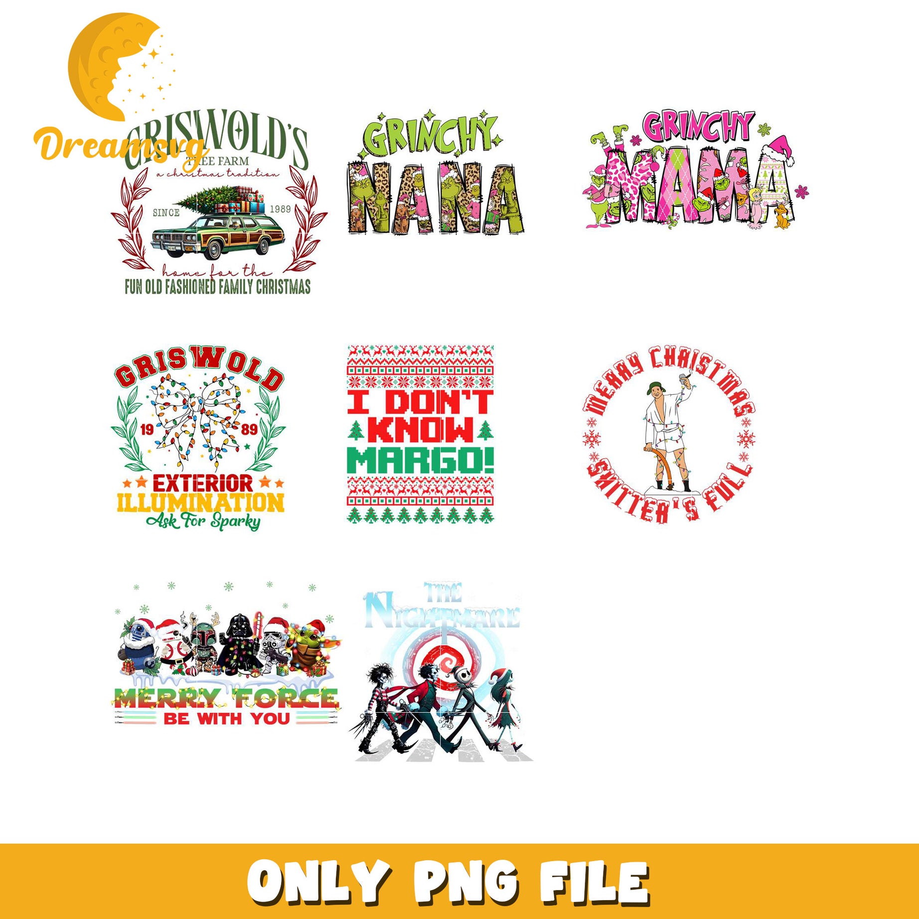 Christmas Movie PNG Bundle 6 Designs