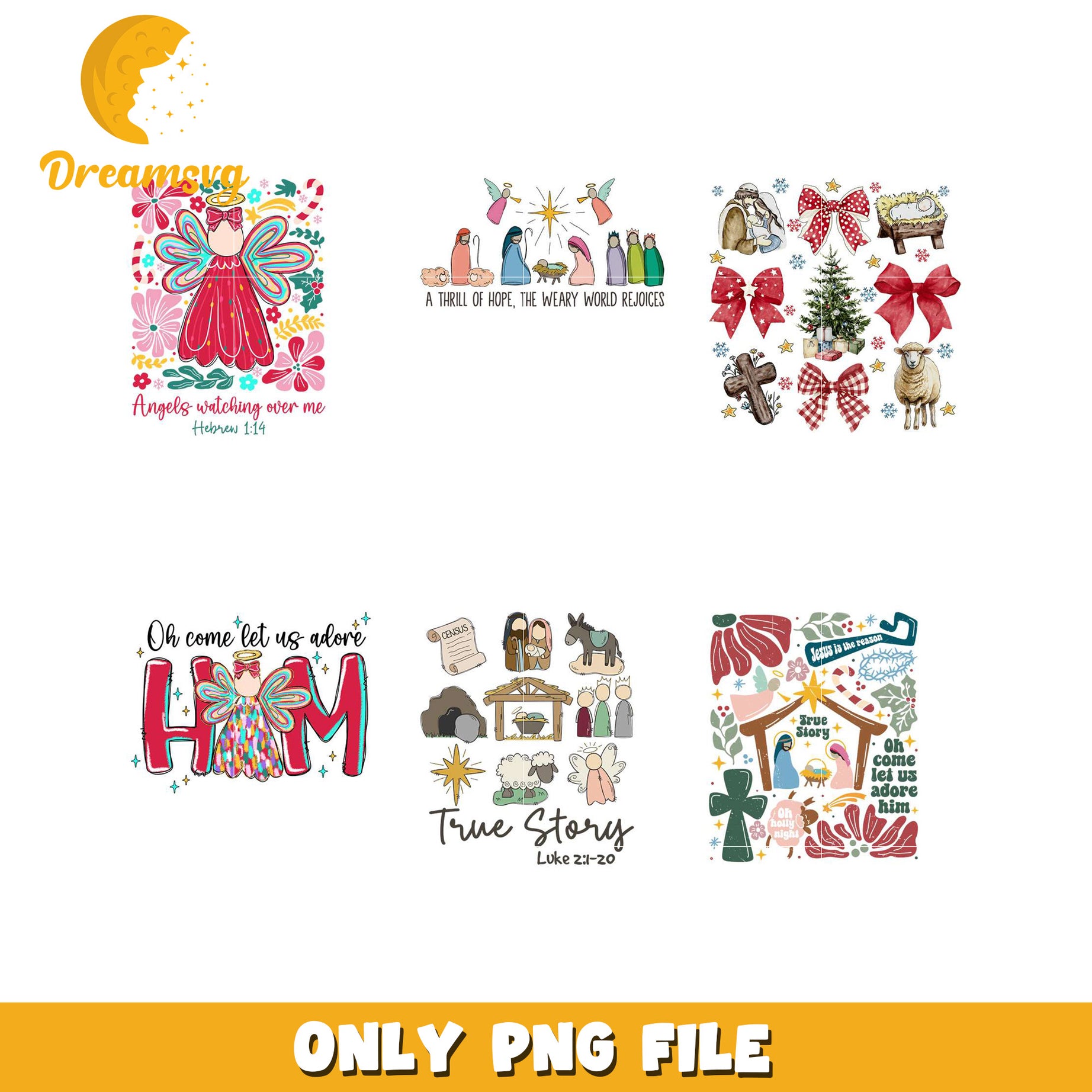 Christmas PNG Bundle Nativity & Angels